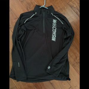 Mens Black Champion Wisconsin quarter zip pullover